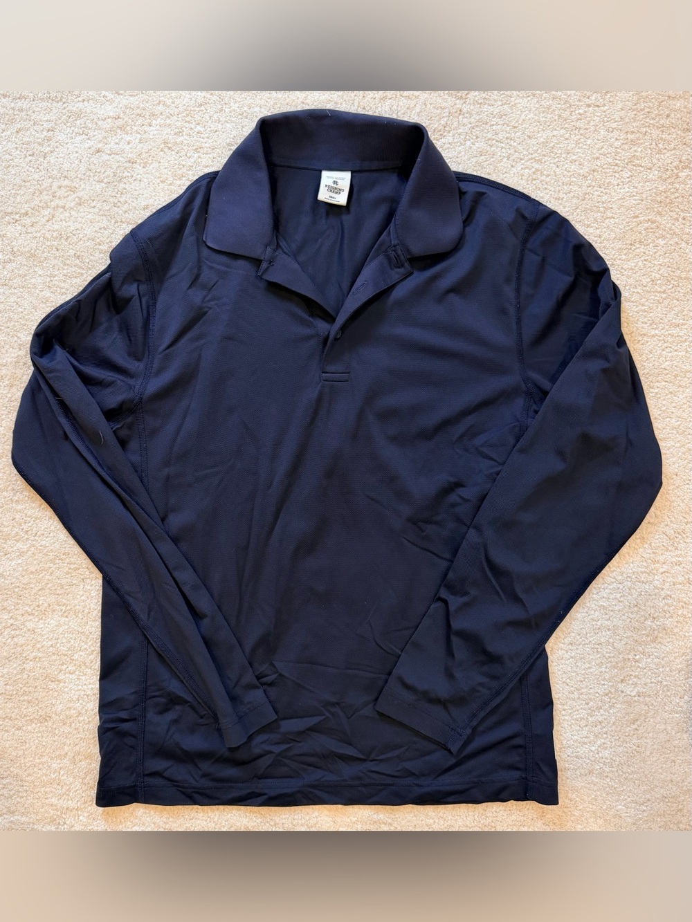 Reigning Champ Navy Long-Sleeve Performance Polo